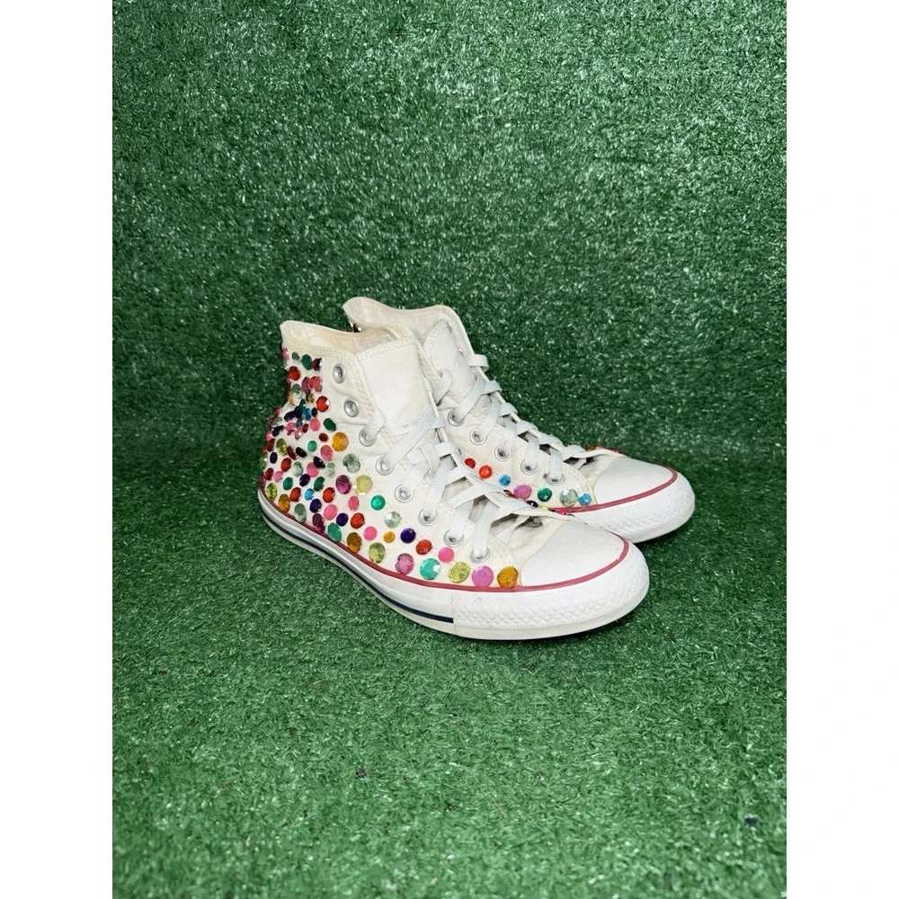 Custom Blinged Converse Chuck Taylor Womens Size 9 Sparkly Gem Shoes‎ Sneakers - Picture 5 of 11